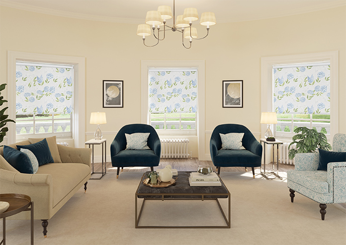 Hydrangea, Sky Blue - Twist&Fit Roller Blind - Image 8